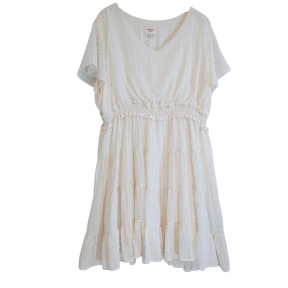 Hayden LA Women's Smocked Waist Swiss Dot Boho Dress Sz 2XL